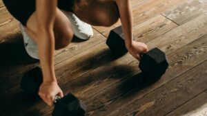 Weights on floor workout